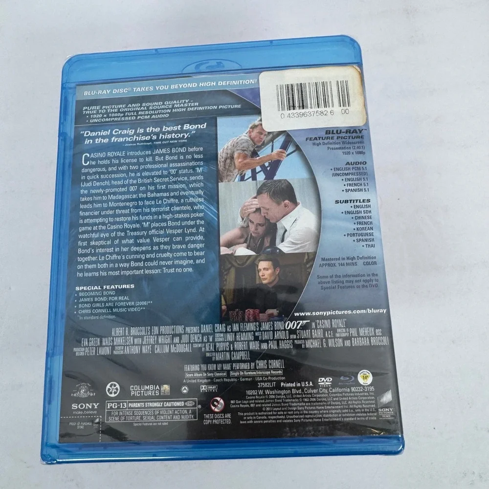 Casino Royale Blu-ray DVD Combo Pack James Bond Daniel Craig 007 New Sealed Sony